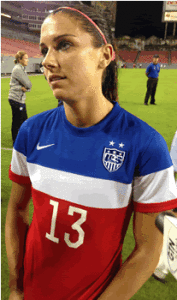 Alex Morgan sports the new US WNT away kit