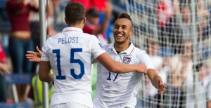 Jerome Kiesewetter (right) And Marc Pelosi Celebrate US Goal